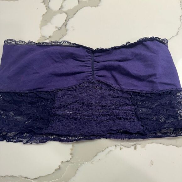 Free People Intimately Purple Bandeau Bra Bralette Size Large - Picture 3 of 4